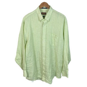 BF707 Men’s Bullington 100% LINEN Casual Plaid Preppy Beach Button Shirt L
